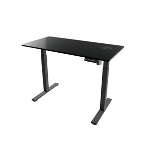 Glass Tabletop Electric Standing Desk with Hidden Wireless charger